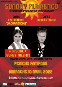 spectacle Sunday Flamenco. Le dimanche 10 avril 2022 à Paris19. Paris.  17H00